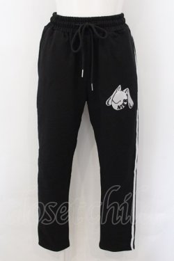 画像1: NieR Clothing / サイドラインパンツ  ブラック×ホワイト O-24-12-14-005-PU-PA-IG-ZT166