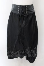 画像1: 【SALE】LISTEN FLAVOR / コルセット風切り替えレースアップスカート  ブラック O-24-12-14-080-PU-SK-OW-ZT126 (1)