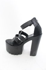 画像3: 【SALE】NieR CLOTHING / 身長激盛り《約15cmUP》ハイヒール厚底サンダル 35 ブラック O-24-12-15-026-PU-SH-IG-ZT335 (3)