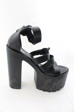 画像5: 【SALE】NieR CLOTHING / 身長激盛り《約15cmUP》ハイヒール厚底サンダル 35 ブラック O-24-12-15-026-PU-SH-IG-ZT335 (5)