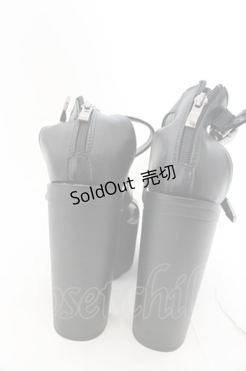 画像6: 【SALE】NieR CLOTHING / 身長激盛り《約15cmUP》ハイヒール厚底サンダル 35 ブラック O-24-12-15-026-PU-SH-IG-ZT335 (6)