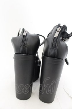 画像6: NieR Clothing / 身長激盛り《約15cmUP》ハイヒール厚底サンダル 35 ブラック O-24-12-15-026-PU-SH-IG-ZT335