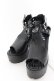 画像1: NieR Clothing / NieR厚底ハイヒールサンダル【身長約12.5cmUP】 35 ブラック O-24-12-15-027-PU-SH-IG-ZT335 (1)