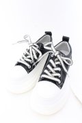NieR Clothing / NieR軽量×厚底SNEAKERS【身長約6.5cmUP】 JPN22.5cm ブラック×ホワイト O-24-12-15-028-PU-SH-IG-ZT346