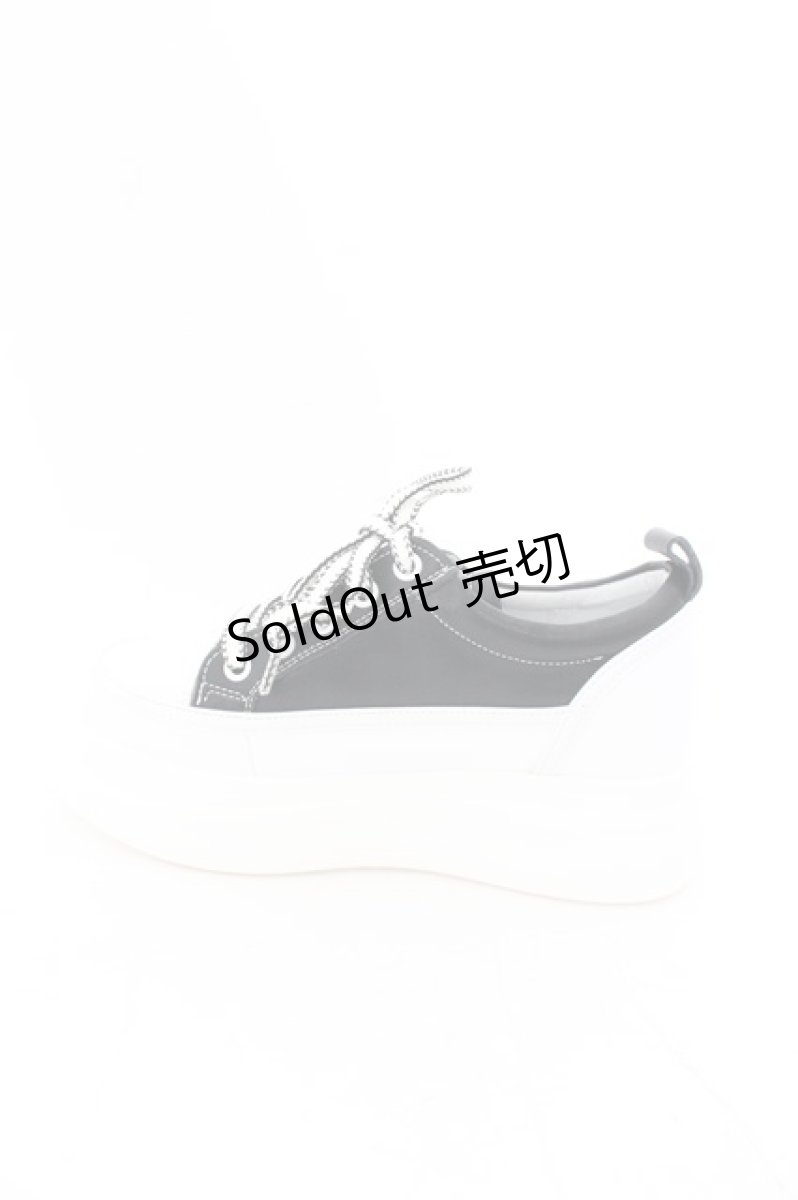 画像3: 【SALE】NieR CLOTHING / NieR軽量×厚底SNEAKERS【身長約6.5cmUP】 JPN22.5cm ブラック×ホワイト O-24-12-15-028-PU-SH-IG-ZT720 (3)