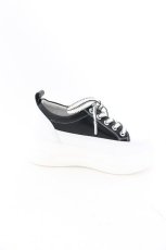 画像5: 【SALE】NieR CLOTHING / NieR軽量×厚底SNEAKERS【身長約6.5cmUP】 JPN22.5cm ブラック×ホワイト O-24-12-15-028-PU-SH-IG-ZT346 (5)