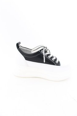 画像5: NieR Clothing / NieR軽量×厚底SNEAKERS【身長約6.5cmUP】 JPN22.5cm ブラック×ホワイト O-24-12-15-028-PU-SH-IG-ZT346