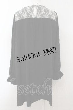 画像2: axes femme / レース配色Aラインワンピース  クロ×シロ O-24-12-17-042-AX-OP-IG-OS