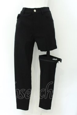 画像1: NieR Clothing / アシメデザインスキニーパンツ F ブラック O-24-12-18-006-PU-PA-OW-ZT126