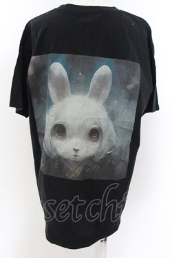 画像2: NieR Clothing / バックプリントTシャツ XL リアルラビット（ブラック） O-24-12-18-071-PU-TO-OW-ZT414