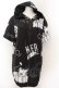 画像1: NieR Clothing / 転写pt半袖ZIPパーカー F マルイミケ（ブラック×ホワイト） O-24-12-18-074-PU-TO-OW-ZT061 (1)