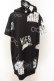 画像2: NieR Clothing / 転写pt半袖ZIPパーカー F マルイミケ（ブラック×ホワイト） O-24-12-18-074-PU-TO-OW-ZT061 (2)