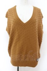 画像1: 【SALE】NieR CLOTHING / ユニセックスニットベスト F キャメル O-24-12-18-080-PU-TO-OW-ZT248 (1)