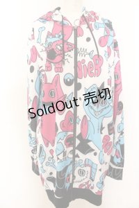 NieR Clothing / 転写ZIPパーカー F オールキャラ（ホワイト×マルチ） O-24-12-18-084-PU-TO-OW-ZT388