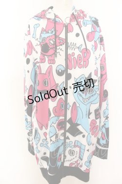 画像1: NieR Clothing / 転写ZIPパーカー F オールキャラ（ホワイト×マルチ） O-24-12-18-084-PU-TO-OW-ZT388