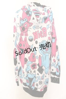 画像2: NieR Clothing / 転写ZIPパーカー F オールキャラ（ホワイト×マルチ） O-24-12-18-084-PU-TO-OW-ZT388