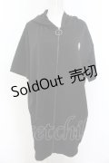 NieR Clothing / 半袖ZIPパーカー F ワンポイント（ブラック） O-24-12-18-085-PU-TO-OW-ZT259