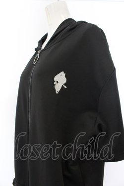 画像2: NieR Clothing / 半袖ZIPパーカー F ワンポイント（ブラック） O-24-12-18-085-PU-TO-OW-ZT259