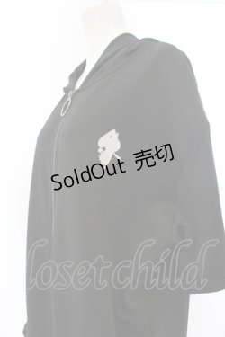 画像2: NieR Clothing / 半袖ZIPパーカー F ワンポイント（ブラック） O-24-12-18-085-PU-TO-OW-ZT259