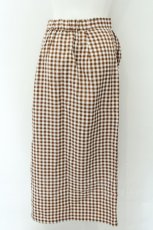 画像3: 【SALE】NieR CLOTHING / ギンガムチェックナロースカート【ポケット付き】 F ブラウン O-24-12-18-009-PU-SK-OW-ZT124 (3)