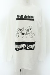 NieR Clothing / プリントカットソー XL NieRちゃん＆ONE君（ホワイト） O-24-12-18-011-PU-TO-OW-ZT243