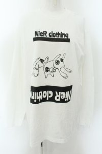 NieR Clothing / プリントカットソー XL NieRちゃん＆ONE君（ホワイト） O-24-12-18-011-PU-TO-OW-ZT243