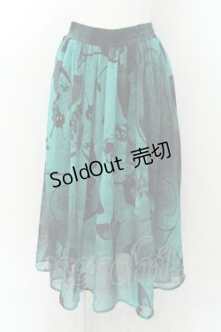 画像1: NieR Clothing / 裏地付きSHEER SKIRT スカート F グリーン O-24-12-18-017-PU-SK-OW-ZT166
