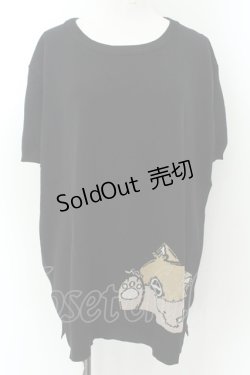 画像1: NieR Clothing / ミケデザイン半袖ニット F ブラック O-24-12-18-036-PU-TO-OW-ZT248