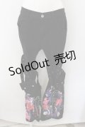 REFLEM / ペイント加工ベルト付フレアシルエットカーゴパンツ FREE ブラック O-24-12-19-077-PU-PA-IG-ZT122