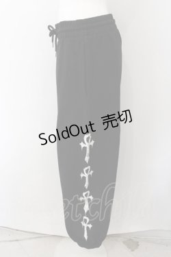 画像2: REFLEM / クロスプリントスウェットパンツ FREE ブラック O-24-12-19-082-PU-PA-IG-ZT385