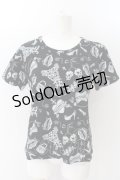 million dollar orchestra / 総柄Tシャツ  ブラック O-24-12-25-036-PU-TO-OW-ZT124