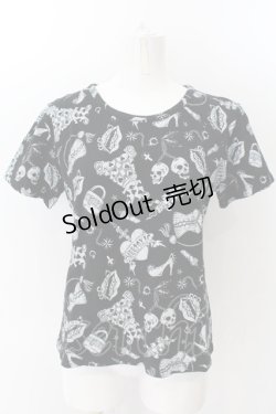 画像1: million dollar orchestra / 総柄Tシャツ  ブラック O-24-12-25-036-PU-TO-OW-ZT124