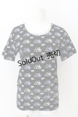 画像1: million dollar orchestra / ロゴ総柄Tシャツ M ブラック O-24-12-25-037-PU-TO-OW-ZT124