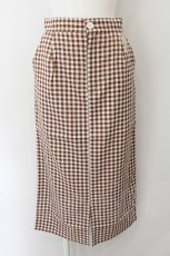画像1: 【SALE】NieR CLOTHING / ギンガムチェックナロースカート【ポケット付き】  ブラウン×シロ O-24-12-25-105-PU-SK-IG-ZT124 (1)