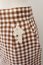 画像2: 【SALE】NieR CLOTHING / ギンガムチェックナロースカート【ポケット付き】  ブラウン×シロ O-24-12-25-105-PU-SK-IG-ZT124 (2)