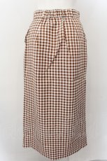画像3: 【SALE】NieR CLOTHING / ギンガムチェックナロースカート【ポケット付き】  ブラウン×シロ O-24-12-25-105-PU-SK-IG-ZT124 (3)