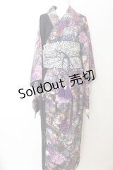 Qutie Frash / 浴衣4点SET  蝶（パープル） O-24-12-25-126-QU-OP-OW-OS