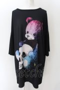 anko ROCK / スカル抱っこクマＴシャツ  ブラック O-24-12-25-002-PU-TO-OW-ZT122