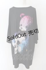anko ROCK / スカル抱っこクマＴシャツ  ブラック O-24-12-25-002-PU-TO-OW-ZT122