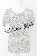 million dollar orchestra / 総柄Tシャツ M ホワイト×ブラック O-24-12-25-028-PU-TO-OW-ZT124