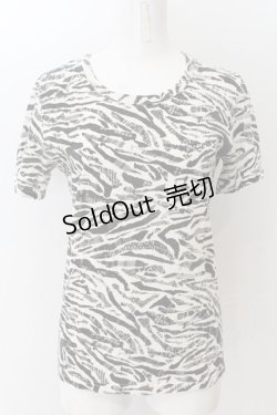 画像1: million dollar orchestra / 総柄Tシャツ M ホワイト×ブラック O-24-12-25-028-PU-TO-OW-ZT124