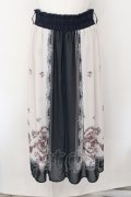 axes femme / ブーケパネル柄スカート M グリーン×キナリ O-24-12-26-057-AX-SK-OW-ZT264