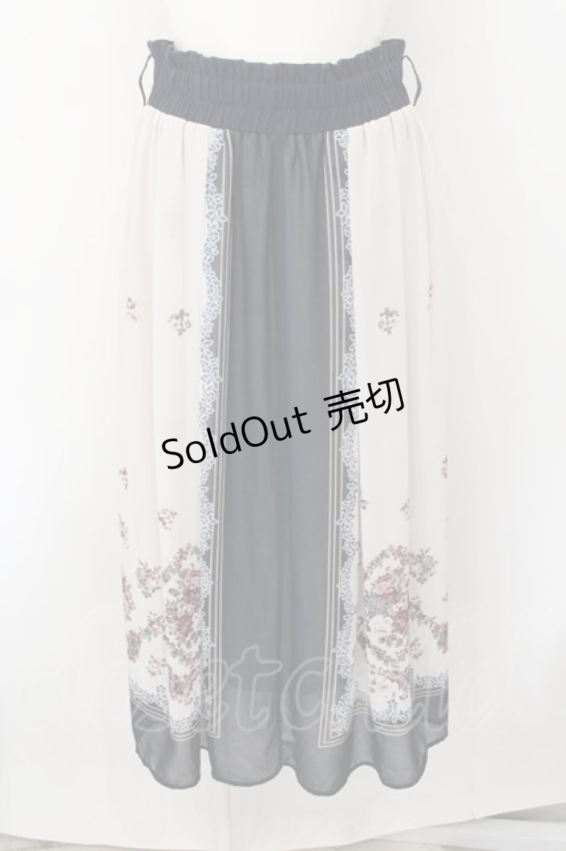 画像1: 【SALE】axes femme / ブーケパネル柄スカート M グリーン×キナリ O-24-12-26-057-AX-SK-OW-ZT264 (1)