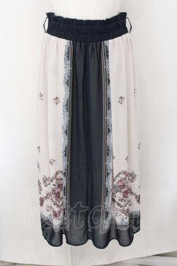 画像1: axes femme / ブーケパネル柄スカート M グリーン×キナリ O-24-12-26-057-AX-SK-OW-ZT264