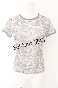 画像1: Jean Paul GAULTIER FEMME / カモフラパワーネットトップス  グレー O-24-12-26-031-GO-TO-OW-ZS