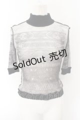Jean Paul GAULTIER FEMME / パイル切替パワーネットトップス 40 グレー O-24-12-26-033-GO-TO-OW-OS