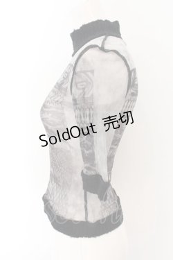 画像2: Jean Paul GAULTIER FEMME / パイル切替パワーネットトップス 40 グレー O-24-12-26-033-GO-TO-OW-OS