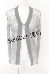 Jean Paul GAULTIER FEMME / パイル切替パワーネットカーディガン 40 グレー O-24-12-26-034-GO-TO-OW-OS