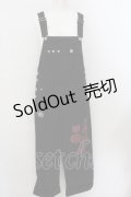 PEACE NOW / くまワッペンミリタリー調オーバーオール M ブラック O-24-12-27-001-PU-OP-OW-ZY