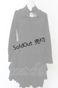 画像1: PEACE NOW / つけ襟付きティアードワンピース M ブラック O-24-12-27-016-PU-OP-OW-ZY